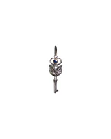 Sterling Silver Owl Pendant with Saphire