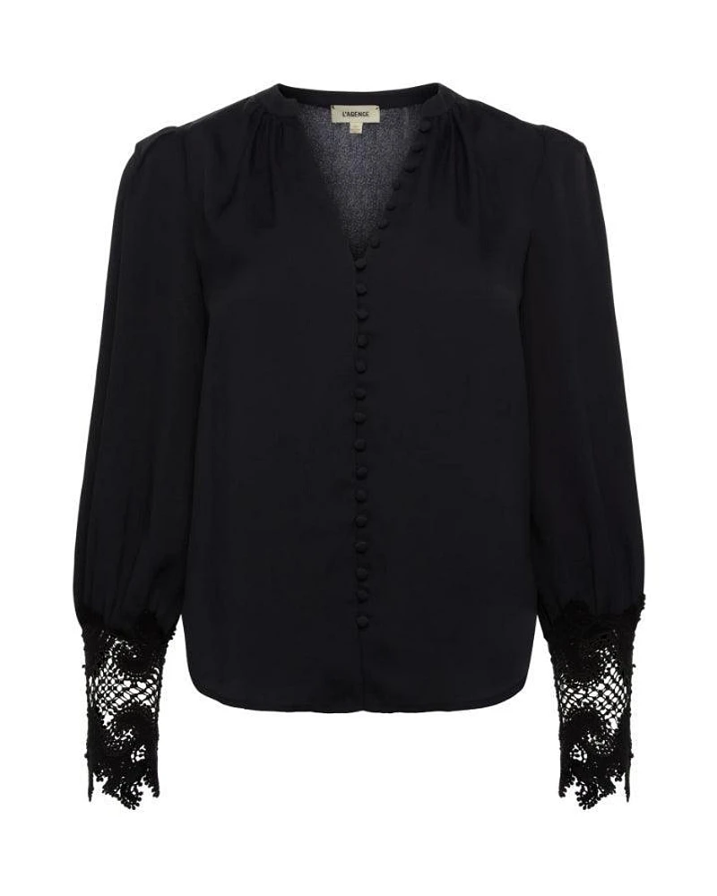 L'Agence Ava Lace Cuff Top