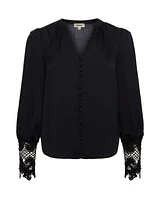 L'Agence Ava Lace Cuff Top