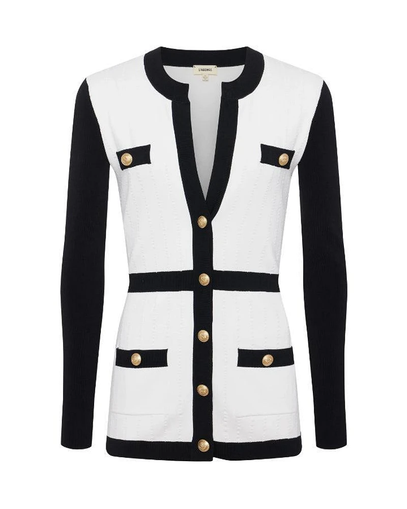 L’Agence Clover Contrast Trim Cardigan
