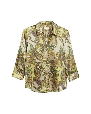 L'Agence Dani 3/4 Sleeve Paisley Print Blouse