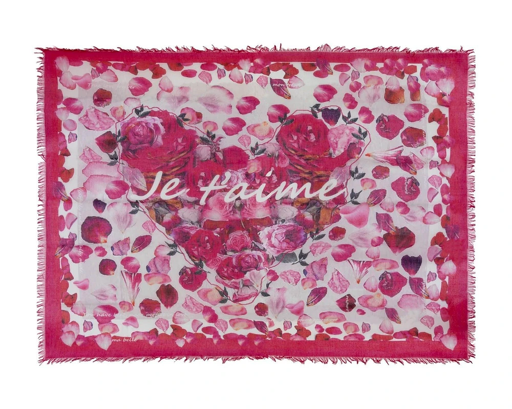 Rose Petal Je T'aime Scarf