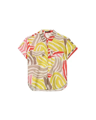 Luisa Cerano Abstract Animal Print Blouse