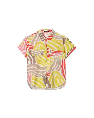 Luisa Cerano Abstract Animal Print Blouse