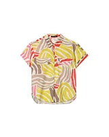 Luisa Cerano Abstract Animal Print Blouse