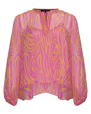 Abstract Zebra Print Blouse