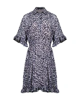 Animal Print Flutter Sleeve Dress