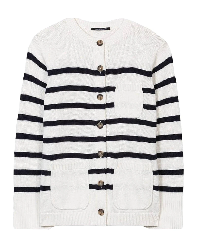 Luisa Cerano Bold Stripe Cardigan