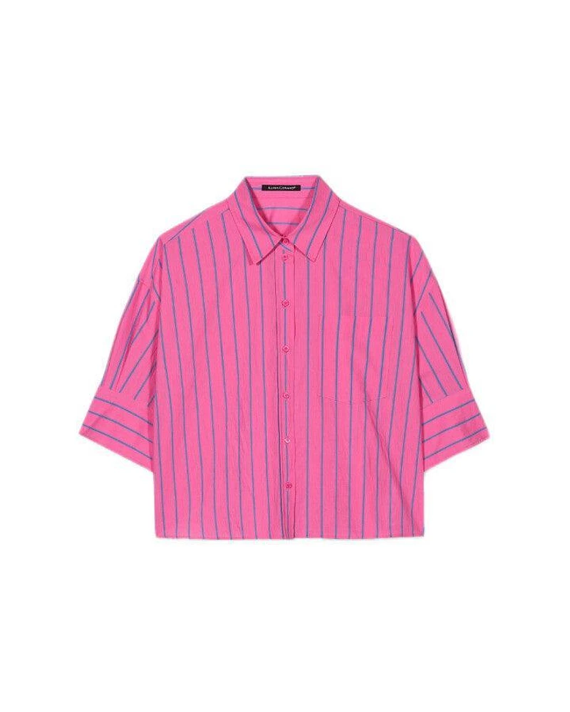 Bold Stripe Cropped Shirt