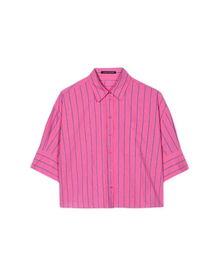 Bold Stripe Cropped Shirt
