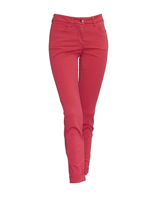 Brushed Cotton Skinny Pants Raspberry