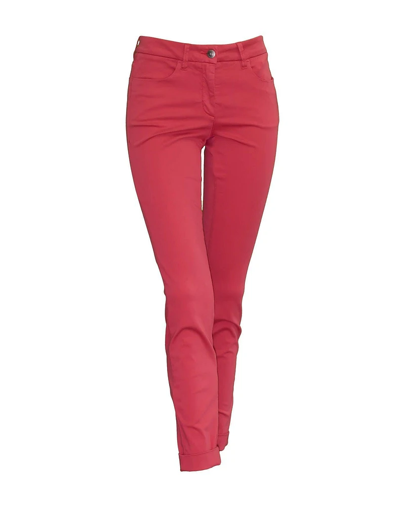 Brushed Cotton Skinny Pants Raspberry