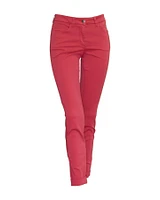Brushed Cotton Skinny Pants Raspberry