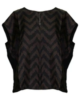 Cap Sleeve Chevron Print Blouse