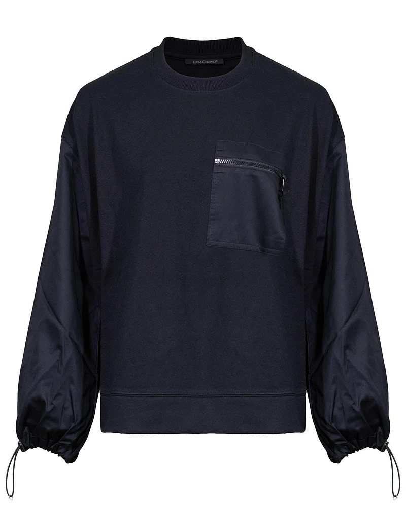 Contrast Detail Sweatshirt