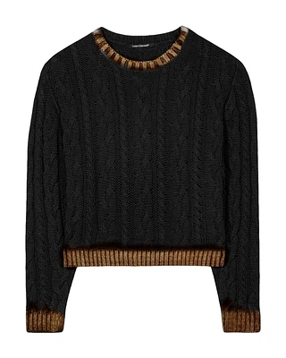 Contrast Tipping Knit Pullover