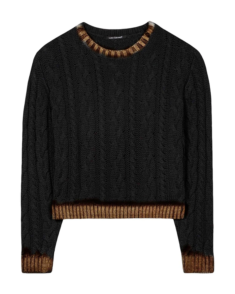 Contrast Tipping Knit Pullover