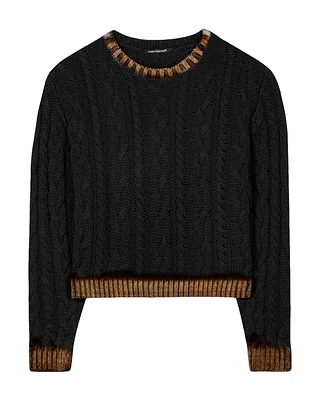 Contrast Tipping Knit Pullover