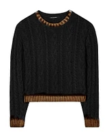 Contrast Tipping Knit Pullover