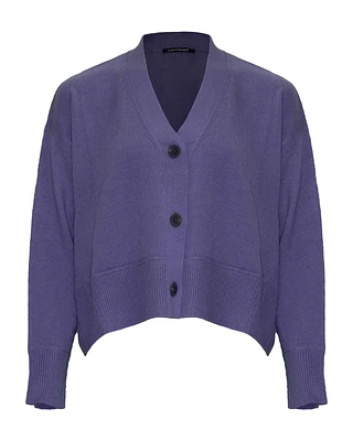 Cropped Button Front Cardigan Mauve