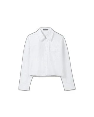 Cropped Gabardine Stretch Blouse