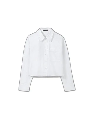 Cropped Gabardine Stretch Blouse