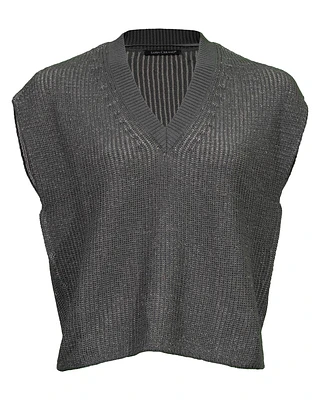 Cropped Knit Sleeveless Pullover