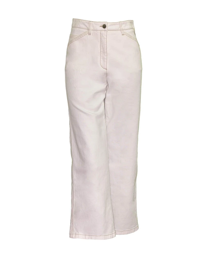 Cropped Straight Cut Wide Leg Jeans