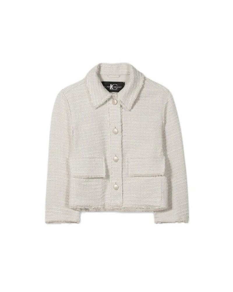 Cropped Tweed Look Jacket