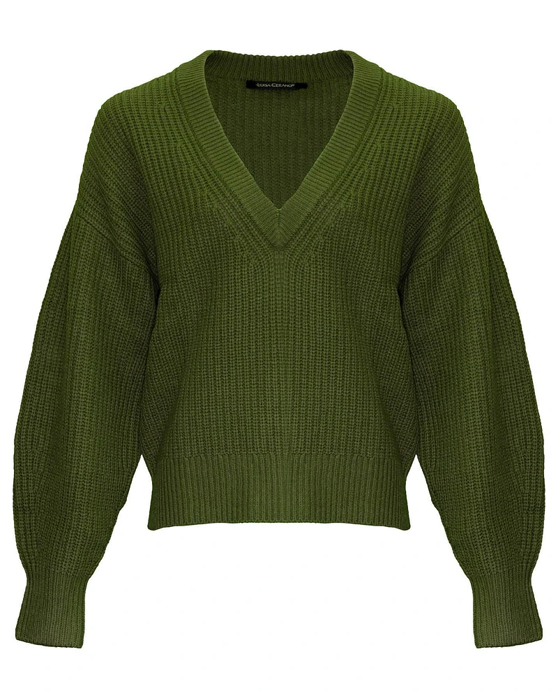 Deep V-Neck Pullover