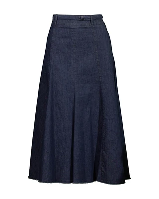 Denim Godet Skirt