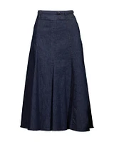 Denim Godet Skirt