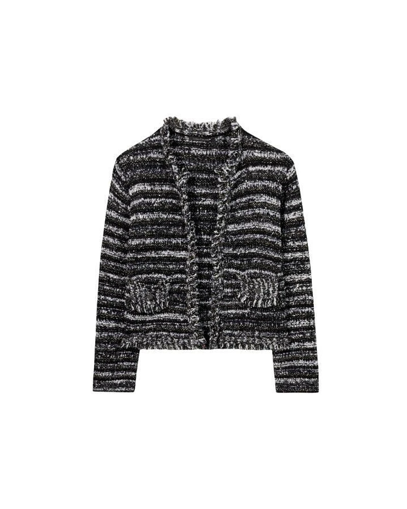 Luisa Cerano Fancy Tweed Fringe Jacket