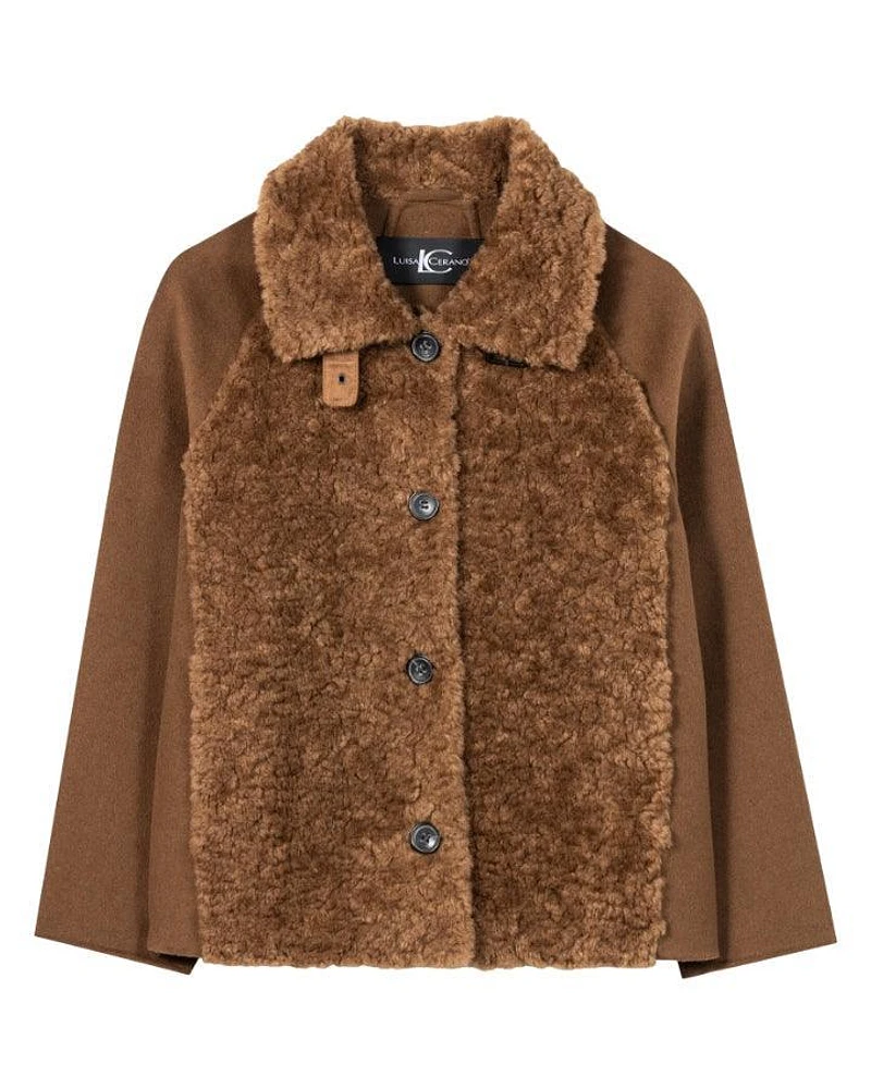 Faux Fur Wool Mix Coat