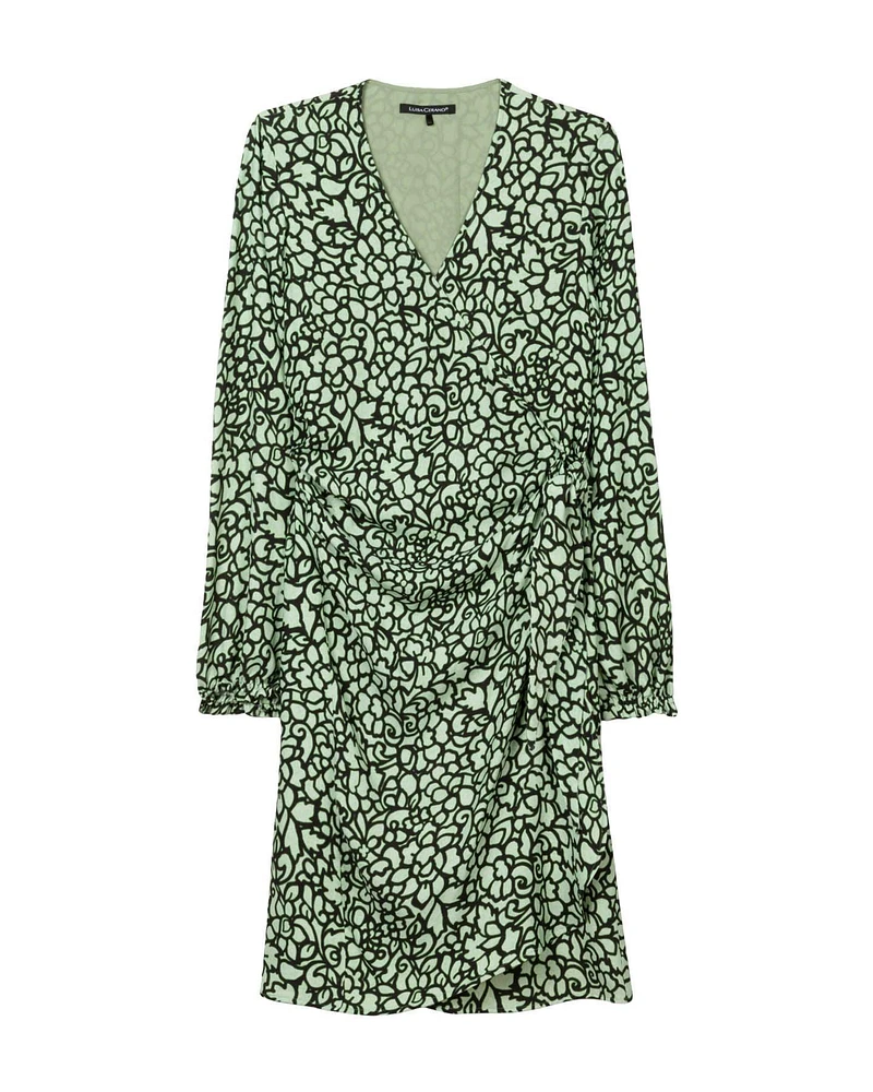 Flower Print Wrap Dress