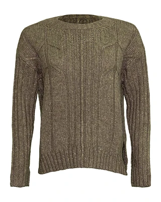 Glazed Cable Slit Pullover