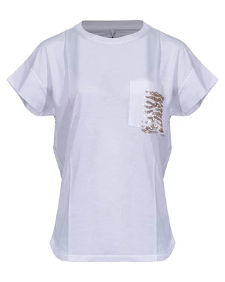 Gold Sequin Pocket Tee