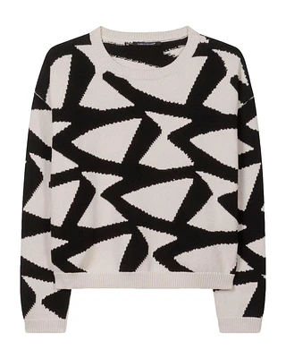 Graphic Intarsia Pullover