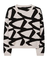 Graphic Intarsia Pullover