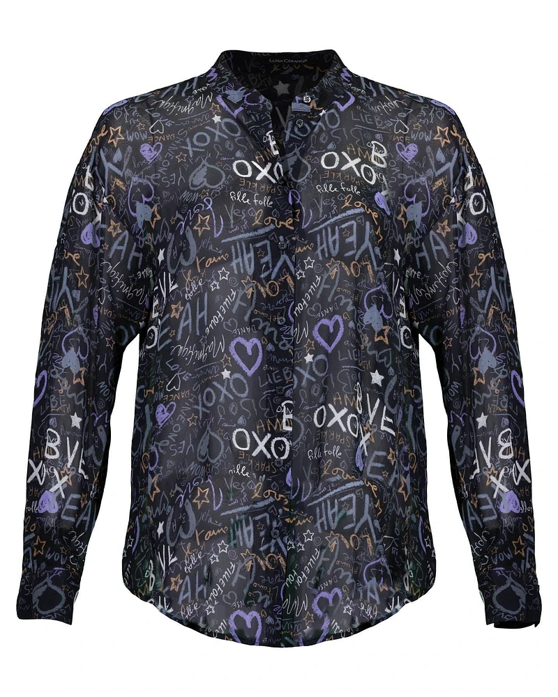 Graphitti Print Blouse