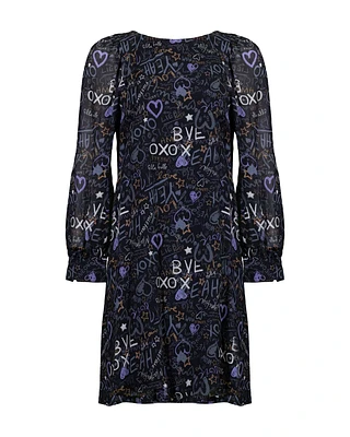 Graphitti Print Dress