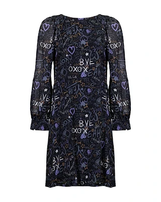 Graphitti Print Dress