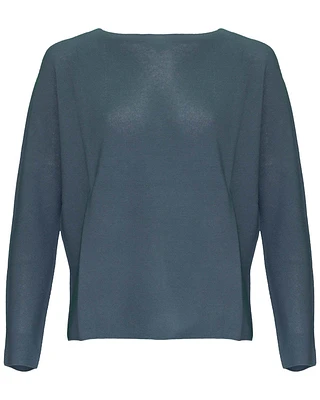Greyish Blue Crew Neck Pullover