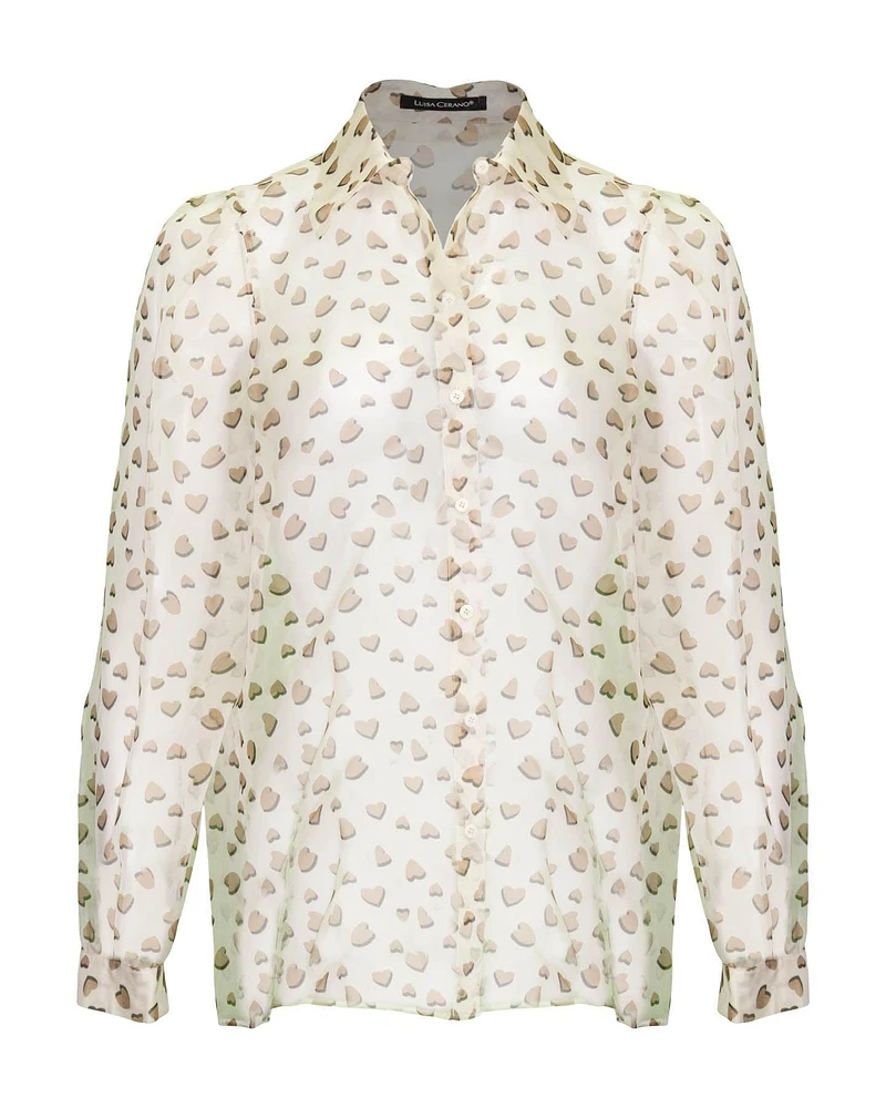 Heart Print Blouse