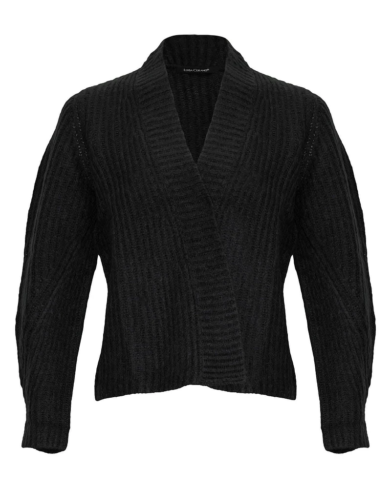Hip Length Open Cardigan