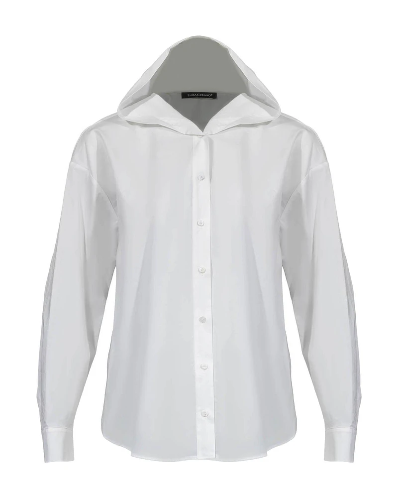 Hooded Poplin Shirt