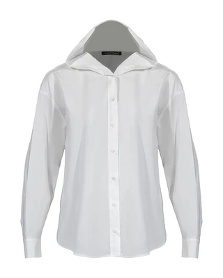 Hooded Poplin Shirt