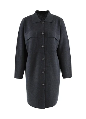 Knit Tunic Button Front Shaket