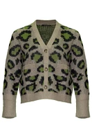 Leopard Print Cardigan Walnut