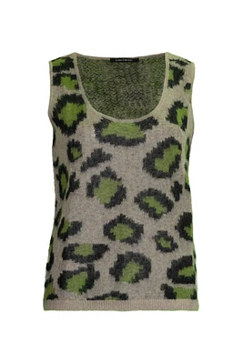 Leopard Print Knit Vest
